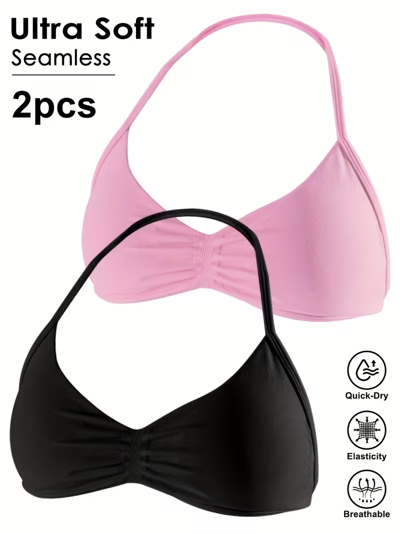 Sports Bra High Impact - 2 szt. Bezszwowe, seksowne topy sportowe