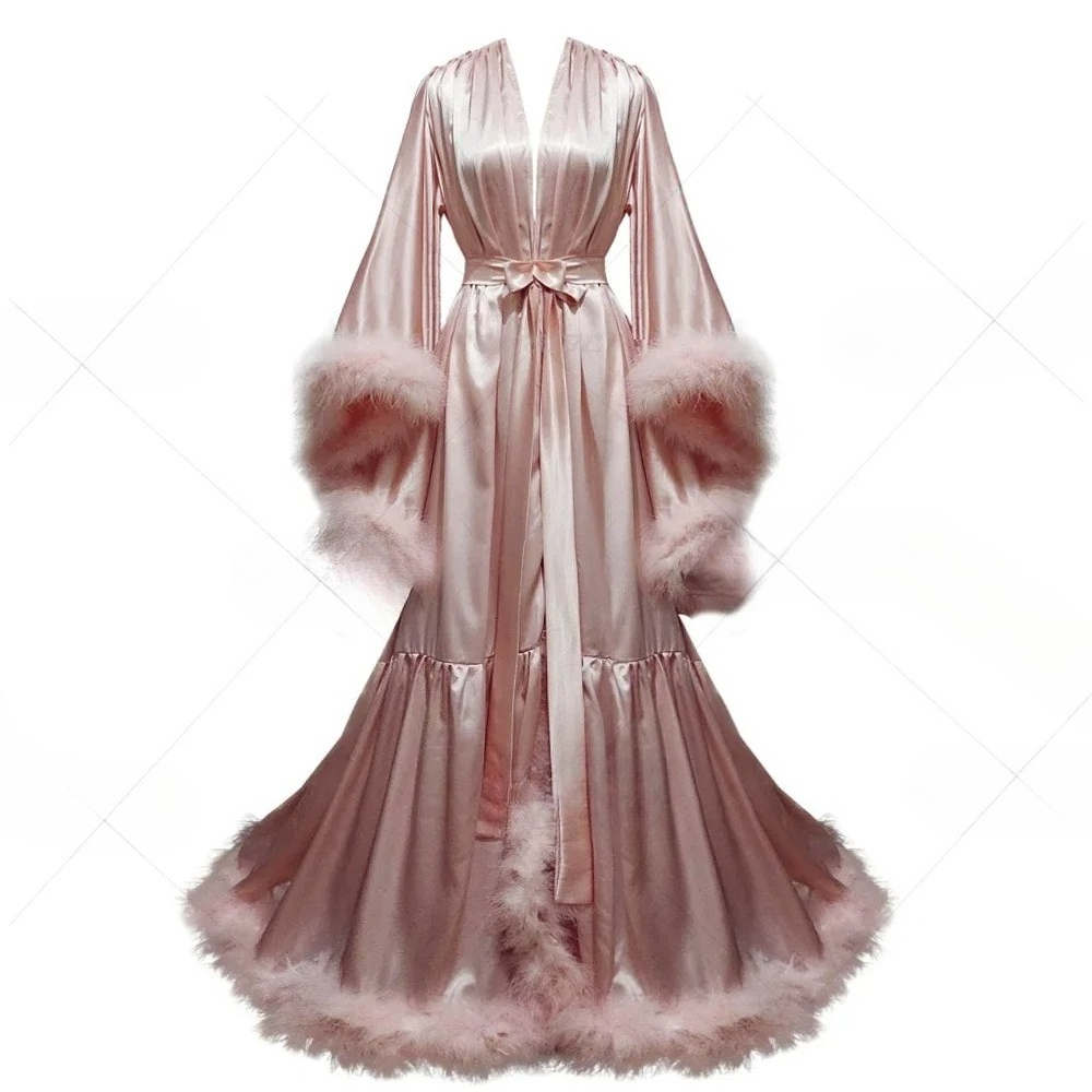 Robe Silk Women - Szlafrok damski na zamówienie z rozkloszowanymi